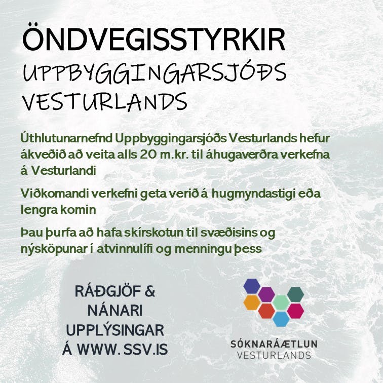 Opnað hefur verið fyrir umsóknir öndvegisstyrkja Uppbyggingarsjóðs Vesturlands